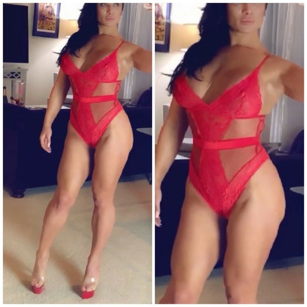 Sexy Stretch Lacy Bodysuit Teddy One Piece RED Satin Bow Med Waist 28-32” C-DDD